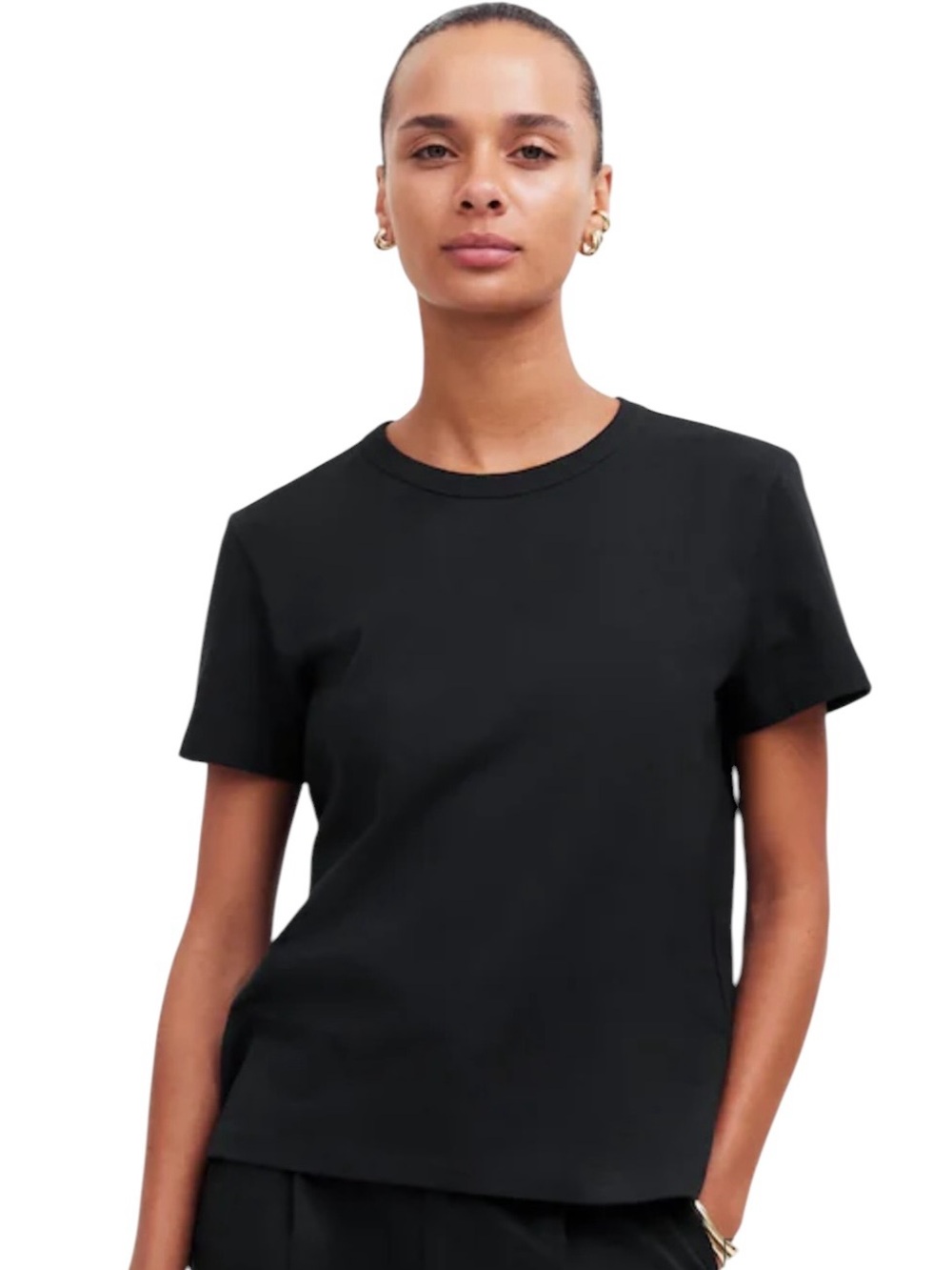 NEW MADEWELL The Perfect‎ Crewneck Tee in Allday Jersey Black Size XL